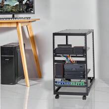 Rack de servidor de marco abierto de 20U, profundidad ajustable de 23"-40", rack de servidor de red 4 postes con ruedas, sostiene todos sus equipos de red de TI Módem enrutador de engranaje - 23"-40" - Ver 9