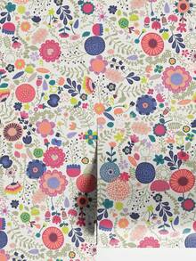 ihomeli Colorful Floral Bohemian Style Flower Self-Adhesive Wallpaper Spring Summer Blooming Flower Self-Adhesive Removable Wallpaper Home Decor Wall Hanging - Multicolor - View 9