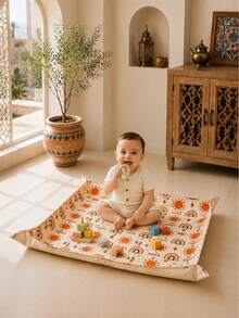 1pc Baby Floor Mat & High Chair Mat, Waterproof Baby Stain-Resistant Mat, Washable Floor Dirt-Proof Mat, Suitable For Feeding & Play - Apricot - View 8