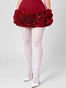 1pc Women's Shiny Aurora Colorful Tights/Pantyhose, Colorful Sexy Thin Anti-Snag Transparent Glossy Tight Fit Stockings - White - View 4