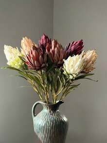 1pc 26" Artificial King Protea Flower, Suitable For Autumn And Thanksgiving Decor, Bohemian Wedding Centerpiece, Halloween Party And Rustic Home Decor, Realistic Artificial Flower/Lifelike Tropical Flower - Multicolor - View 8