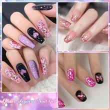 Mtssii FOUR LILY 6入組全息粗顆碎鑽亮片凝膠指甲油套組，8ml 虹彩彩虹亮片 UV LED 浸泡式凝膠，閃亮亮片指甲藝術上光漆，適用於 DIY 自用與專業美甲沙龍，持久高顯色凝膠 - 彩色 - 查看 4