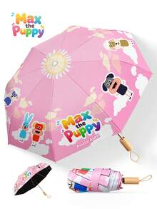Aviator Asen مظلة قابلة للطي بطبقة سوداء UPF50+ حماية من الأشعة فوق البنفسجية كرتونية لطيفة وردية مظلة للاستخدام المزدوج للشمس والمطر مقاومة للماء 8-أضلاع للجنسين Max The Puppy مقبض ذهبي وردي مظلة حماية من الشمس مظلة حقيبة ظهر مناسبة للعطلات والسفر والتخييم والتنقل - قابل للطي - مشاهدة 17