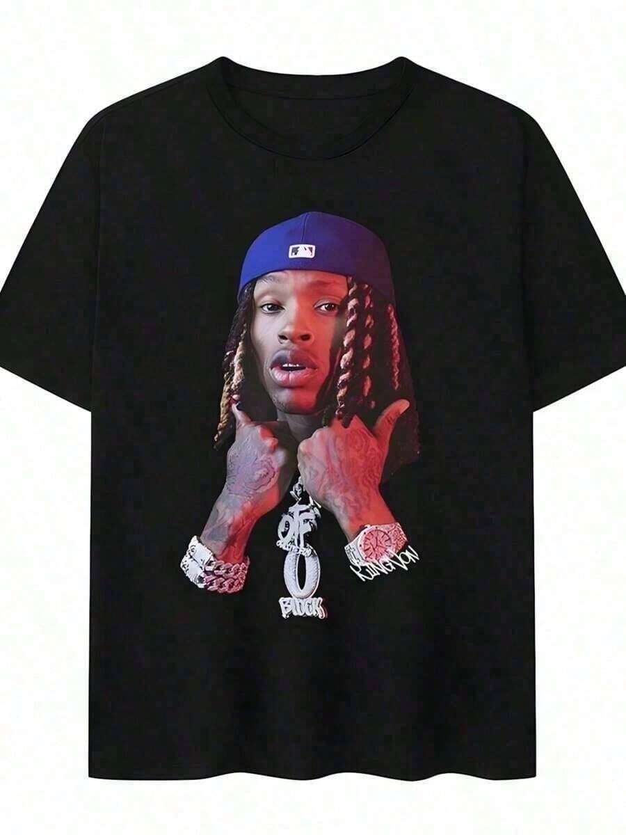 AliyAh-Shirt Vintage 90s T-Shirt, Retro Hop Music T-Shirt, Classic Concert T-Shirt, Fashionable Urban Fan Clothing, 100% Cotton Animation Print T-Shirt. - 灰色 - 查看 1