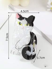 Japanese Style Cute Cat & Dog Animal Shaped Transparent Acrylic Claw Hair Clip, Fashion Versatile Hair Accessory For Updo - Multicolor - View 13
