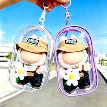 1 Tas Penyimpanan Boneka PVC Transparan Tinggi Lububu 19cm. Dilengkapi Cangkang Keras dan Transparan dengan Resleting, Tahan Debu dan Tahan Air, Memudahkan untuk Dipajang. Pengait yang Praktis Dapat Dipasang ke Ransel. Cocok untuk Bepergian, Dipajang, atau Sebagai Hadiah. PVC yang Tebal Mencegah Deformasi. Barang Penyimpanan Populer untuk Para Pecinta Boneka. [Hanya Tas, Gaya Pengait Acak] - MultiWarna - View 1