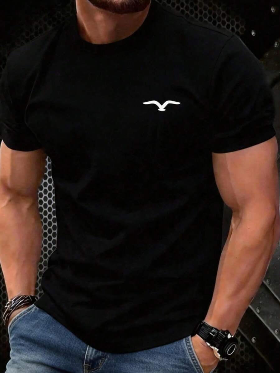 playeras de hombre gym Ocio vacaciones alta calidad camisas para hombre Estampados de moda Y2K ropa de hombre sudadera para festival conjuntos de hombre regalos para hombre México local - Negro - Ver 1