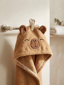 1pc Cute Cartoon Capybara Plush Hair Drying Cap, Absorbent Quick-Dry Coral Fleece Bath Hat, Women's Cute Hair Towel, Home Bathroom Decor, Summer Back To School - Default - View 10