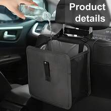 1pc Multifunctional Foldable Car Trash Can, Hanging Storage Bag - Large Capacity, Durable And Stylish Design, Suitable For Car Use, Perfect Gift For Men And Women - A - View 4