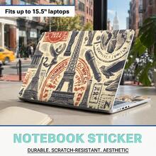 1 Set 15,3*10,6 Zoll Laptop-Gehäuse Dekorative Aufkleber kompatibel mit HP Apple Compaq/Apple/HP/15,6 Zoll-16 Zoll und darunter alle Laptop-Serien bedrucktes Muster DIY rückstandsfrei kratzfest Schutzaufkleber (einschließlich 2 Handgelenkauflage-Aufkleber) - Übersicht 1