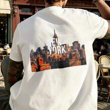 -Men's Casual New York City Skyline Print T-Shirt, Ideal For The Beach In Summer, A Great Gift For Travel Lovers.,Summer - 白色 - 查看 4