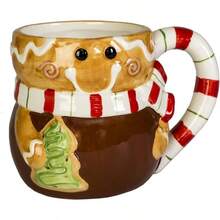 Gingerbread Man Holiday Character 12 Oz. Ceramic Dolomite Coffee Mug - Marrón - Ver 1