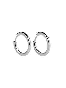 1 Pair Silver Earring Hoops For Pierced Ears And Cartilage, Simple And Beautiful, Suitable For Men And Women, 8mm/10mm/12mm - Silver - View 3