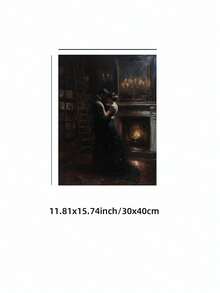 1pc Frameless Dark Academia Book Lover Gift Vintage Library Art Victorian Romantic Wall Poster Print For Apartment Living Room Bedroom Dorm Decor, Room Decor, Prints For Wall, Vintage Decor - Books - View 15