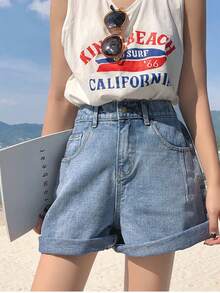 Women Shorts - Blue - View 1