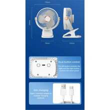 Rechargeable Desktop Portable Wireless Fan With LED Light And Clip, Home Use Electric Fan, 800mAh - Clip-on - View 10