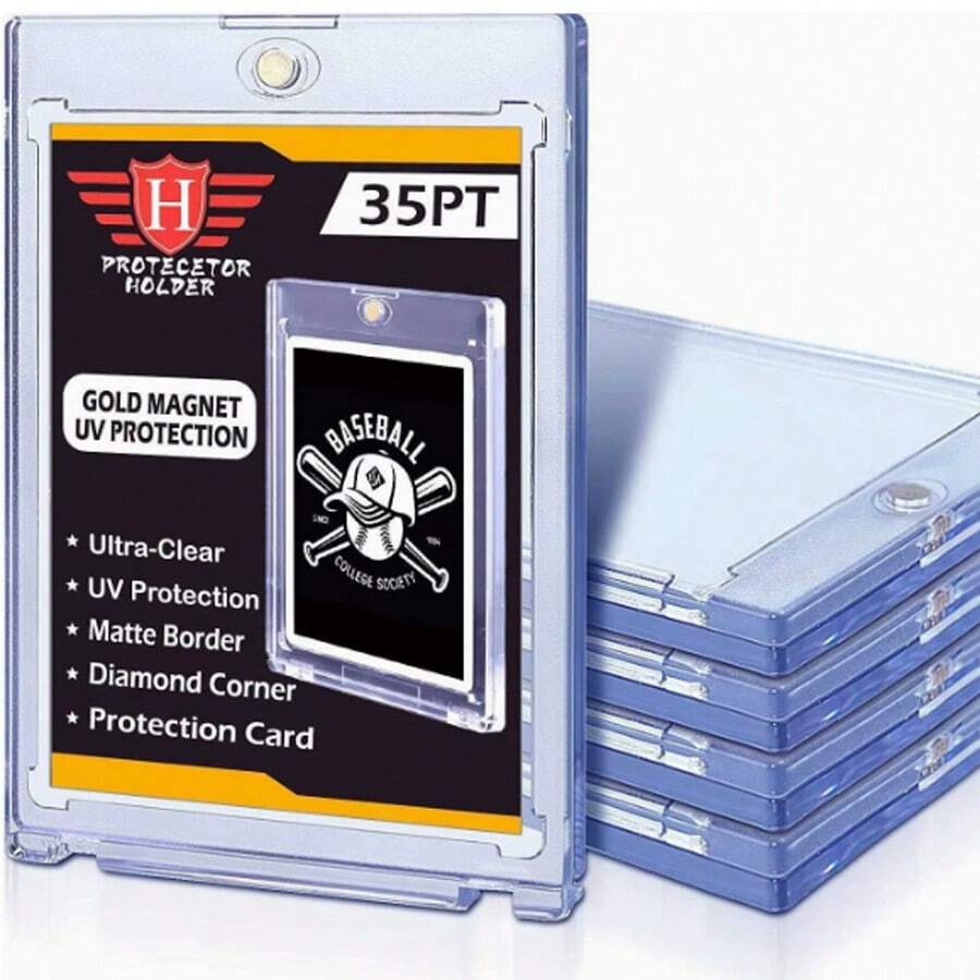 5pcs/10pcs Collectible Display Transparent Acrylic Magnetic Card Holders - Ultra-Strong Protection 35pt Trading Card Display Boxes, Suitable For Baseball, Football, Sports Game Cards, Graded Card Holders, Game Card Holders, LPS Dolls, Scratch-Resistant, Easy To Assemble Acrylic Card Holders - Multicolor - View 1