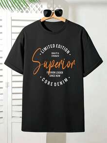 Men Plus Size T-Shirts - Black - View 2