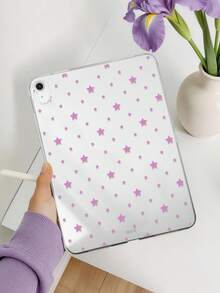 1個 TPU 軟殼紫色星星圖案彩繪平板保護殼，適用於 iPad 10.2/10.5/Air4/Air5/10.9/Pro 11"/10代/Air 11-In.(M2)-2024/Pro11-In.(M4)-2024/Air 11-Inch (M3) 2025/(A16) 11吋 11代/Galaxy Tab A7 10.4吋/A8，清新趣味個性化透明保護單殼，無筆槽，筆僅供展示不含在內，輕量超薄軟殼 - 彩色 - 查看 3