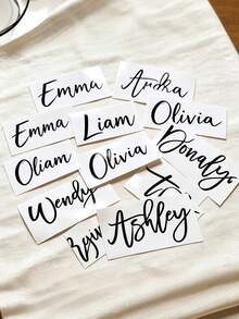 Personalized Custom Name Stickers | Waterproof Vinyl Decals, Creative Handwritten Artistic Lettering For Wedding Bridesmaid Gifts, Birthday Party Decorations,Suitable For Car Body, Customizable Team Names, Event Decor, Party Favors, Stylish Lettering - Multicolor - View 6