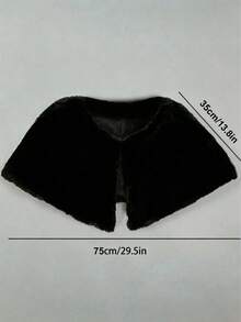 1pc Animal Bohemian Faux Fur Autumn/Winter Women's - Black - View 5