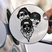 Stiker Mobil PVC Tengkorak Hip Hop Modis, Stiker Tengkorak Keren dengan Topi dan Syal, Stiker Dekorasi Anti Air Perekat Mandiri untuk Penutup Goresan Jendela Kendaraan Otomotif - A - View 6
