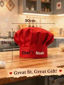 Customized Name Chef Hat, Dust-Proof Hat, Chef Hat Pattern, Adjustable Kitchen Cooking Hat, Suitable For Bakery, Cafe, Dessert Shop, Restaurant, Kitchen Work Hat - Multicolor - View 4