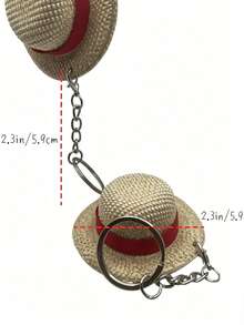 1pc Handmade Straw Hat Anime Design Keychain, Suitable For Women And Men, Cute Straw Hat Keychain, Decorative Pendant For Car Wallet Backpack, Gift For Anime Lovers, Small Straw Hat Keychain Ring Backpack Bag Charm Car Key Decoration Small Gift, Suitable For Birthday, Graduation Season, Back To School Season, School Opening Season Gift For Friends - Multicolor - View 5