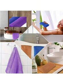 1 pieza Esponja de baño de malla africana, esponja de baño exfoliante duradera unisex, extensible hasta 66 pulgadas, para exfoliar el Body, deja la piel suave - Ver 5