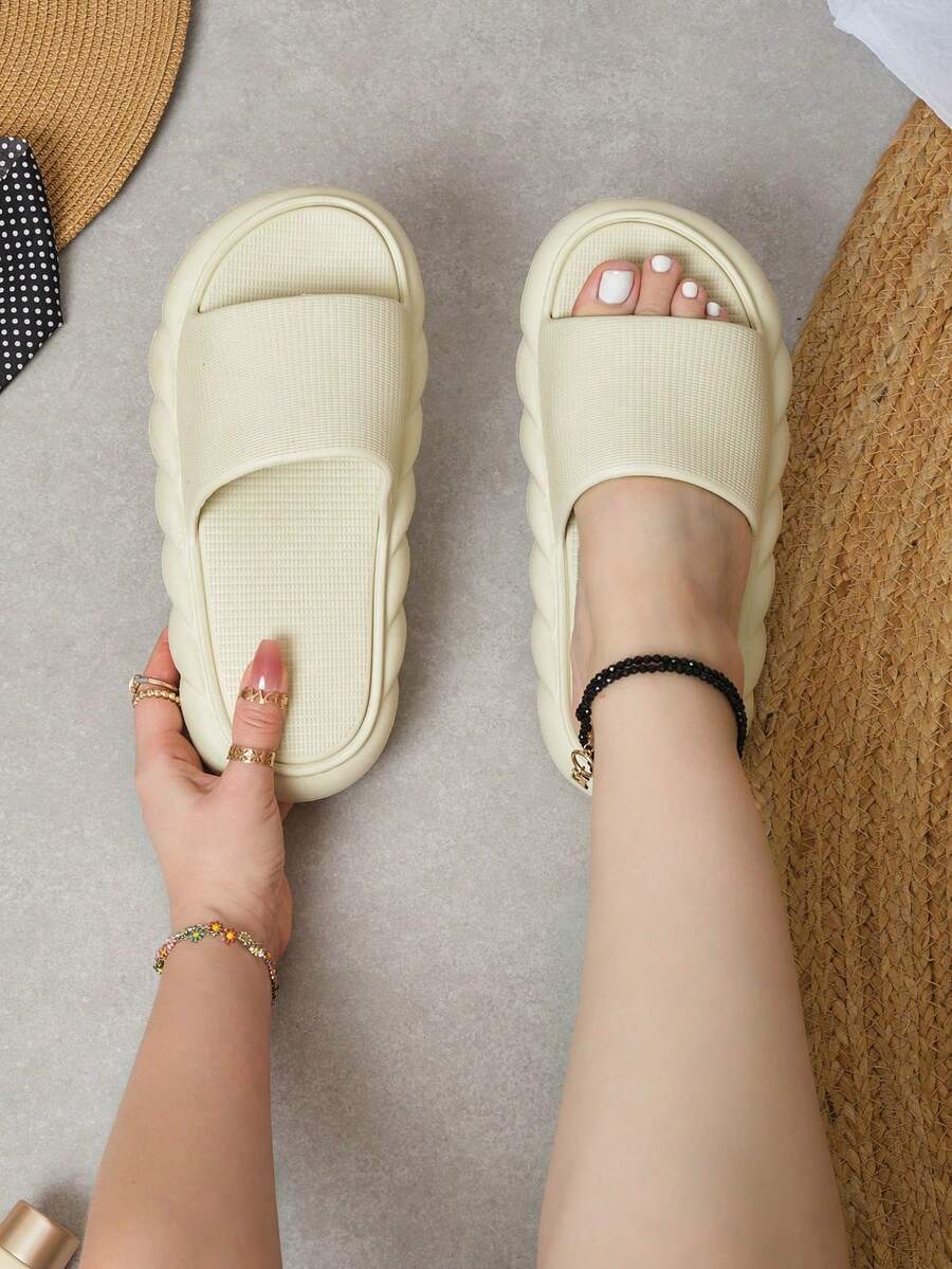 Women Flat Sandals - Khaki - View 1