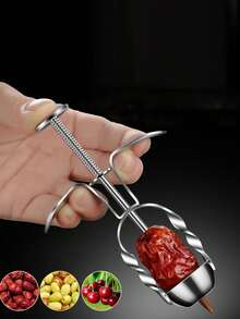 1pc Stainless Steel Fruit Pitter, Handheld Olive Pitter, Easy Push Pitting Tool, Suitable For Restaurant And Home Use Kitchen Gadget - Multicolor - View 10
