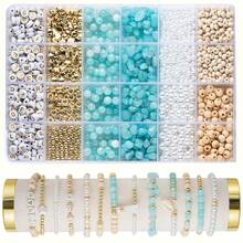 6000pcs 24 Colors Flat Round Polymer Clay Beads, 6mm Spacer Beads, With Pendant Jewelry Set And Elastic Cord, Jewelry Making Kit - Multicolor - View 18