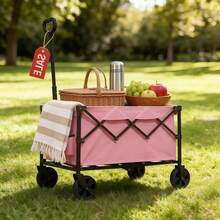 Carrito de Mandado con Sistema de Plegado Automático, Un solo movimiento y listo para guardar - Rosa - Ver 2
