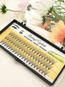 60 Clusters DIY Eyelash Extensions 10D Natural Lashes Volume Individual Eyelashes Extensions Lash Clusters DIY At Home Eyelash Clusters Fake Lashes Makeup Tools - C - View 11