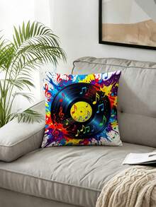 1pc/4pcs, Vintage Street, Pop Art, Colorful Record Player Throw Pillow Cover Suitable For Car, Farmhouse Home Decor, Bedroom Throw Pillow Cover, Living Room Sofa Throw Pillow Cover (Pillow Insert Not Included) 4pcs And 1pc Multiple Options - Multicolor - View 11