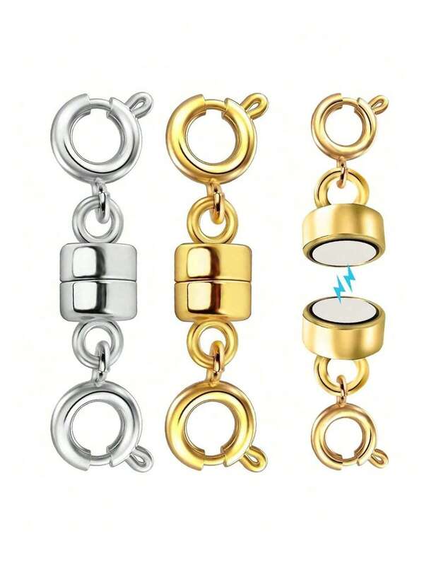 Dual Magnetic Necklace Clasp Gold And Silver Plated Jewelry Clasp Converter Necklace Extender Clasp Necklace Jewelry Making Accessories