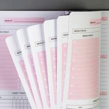 2024 Weekly Planner, A5 Planning Notebook, 52-Week Time Management Notebook, Student Office Supplies, Schedule Planning Notebook - Pink - View 6