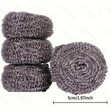 12 piezas/paquete de estropajos de acero inoxidable - de alta calidad, capaces de eliminar diversas manchas, adecuados para limpiar platos, ollas, utensilios de cocina y fregar estufas. Cepillos de alambre de acero inoxidable reutilizables, suministros de limpieza del hogar - 12 piezas por paquete. - Ver 5