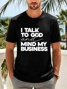 Men Plus Size T-Shirts - Black - View 2