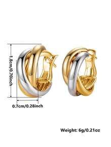 1 par de pendientes de aro de moda para mujeres, adecuados para fiestas, compromisos, aniversarios, regalos del Día de San Valentín - 1# - View 7
