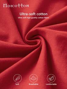 Norcotton 2件組紅色棉質開襠男士內褲 - 紅色 - 查看 6