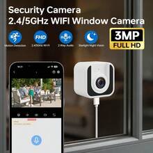 ZHXINSD 1pc/2pcs 1296P Window Camera, Smart WiFi IP Indoor Camera, Supports 2.4/5G WiFi Home Security Window Camera, Self-Adhesive Installation, Starlight Night Vision, AI Human Detection Alert, Easy Setup - White - View 1