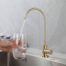 Brushed Gold Kitchen Faucet, High Arc Gooseneck Sink Tap With Single Handle, Modern Gold Water Faucet For Kitchen Sink Daily Use - Gold - View 3