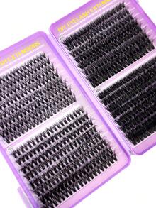 32 Rows 8-18MM C/D Curl Eyelash Book 30D-200D Cartoon Style Eyelash Clusters 0.07 Thickness Pointed Single Eyelash Clusters Suitable For Beginners Single Eyelash Strip Reusable Suitable For Party And Daily DIY - 查看 8
