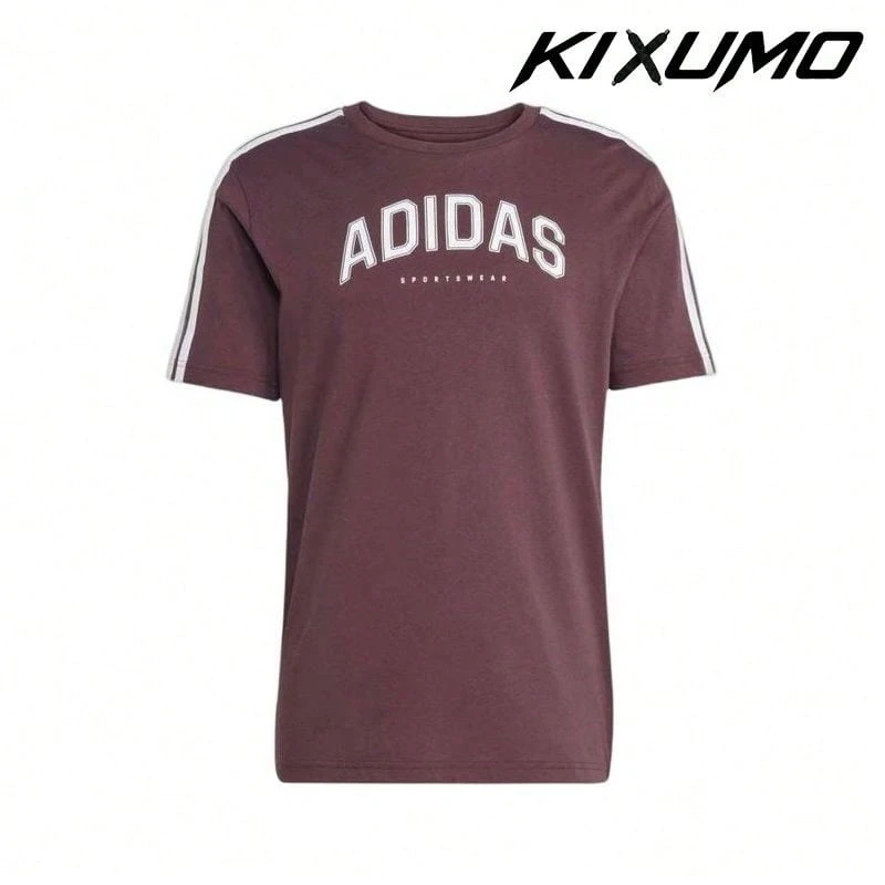 Adidas Crew Neck Pullover Short Sleeve T-Shirt Dark-Red Tops Men - Multicolor - View 1
