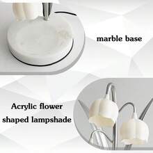 Tiworld 1pc USB Powered Decorative Table Lamp, With White Marble Base, 5V Solid Color Warm Light LED Light Source, Suitable For Sleep Light, Table Lamp, Living Room Light, Bedside Lamp, Bedroom Light, Home Decor Light - White - View 9