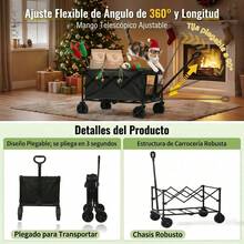 Carrito de Mandado Plegable Manual – Cierra con un Solo Movimiento y Guardado Compacto - Negro - Ver 5