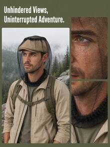 URBANWAVE Outdoor Mosquito Head Net Cover, Breathable Fine Mesh Bug Face Protector For Fishing Hiking Camping, Fits Most Caps - Multicolor - View 8