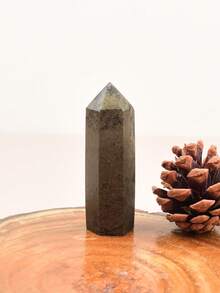 1件天然水晶黃鐵礦尖柱形療癒石 六角方尖石棒 療癒裝飾品 - 黃鐵礦 - 查看 22