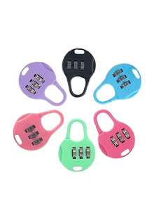 Mini Combination Lock, 3-Digit Resettable Password, Suitable For Suitcases, Backpacks, Lockers, Etc., Universal Type - Easy-To-Use Combination Dial And Key Lock, Suitable For Home And Travel Use. - Multicolor - View 2